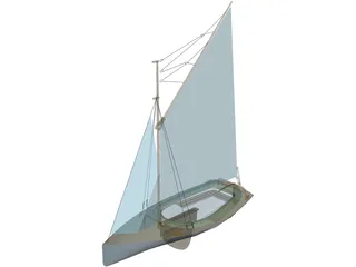 Gaf-Rig Sloop 3D Model preview