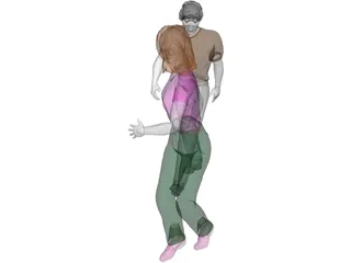 Woman and Man 3D Model preview