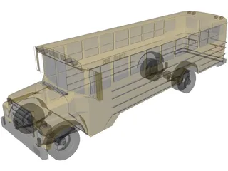 School Bus (1983) 3D Model preview