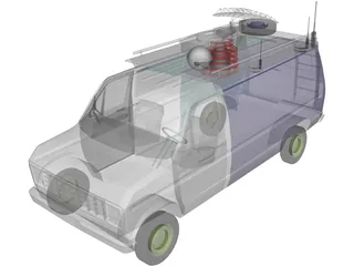 Television Live Truck 3D Model preview