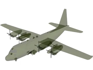 Lockheed AC-130U Gunship 3D Model preview
