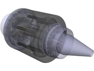 Jet Engine KJ66 3D Model preview