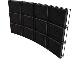 Video Wall 3D Model preview