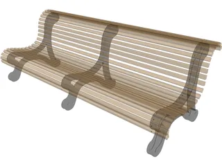 Garden Bench 3D Model preview