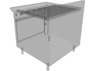 Broiler Under-Fired Gas 36 3D Model preview