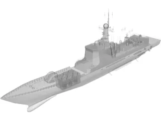 Type 052C Luyang-II Destroyer 3D Model preview