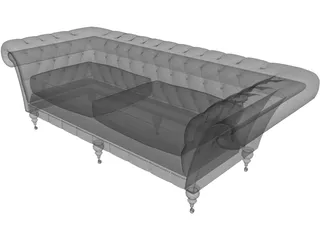 Sofa Chasterfield 3D Model preview