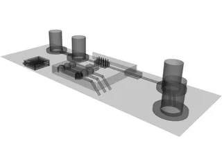 Nuclear Power Plant 3D Model preview
