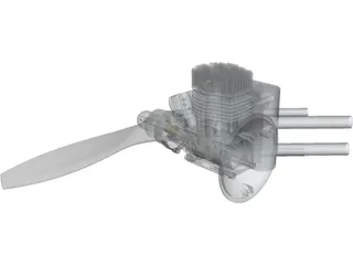 SuperTigre 2000 25cc RC Engine 3D Model preview