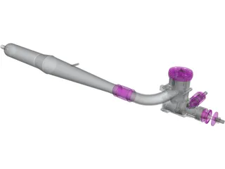 Weston 50V1 RC Airplane Engine 3D Model preview