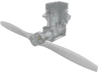 SuperTigre G4500 45cc RC Engine 3D Model preview
