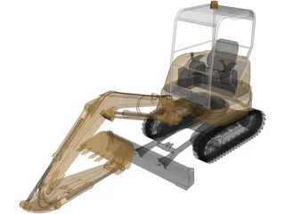 Excavator 3D Model preview