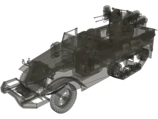 M16 Half Track 3D Model preview
