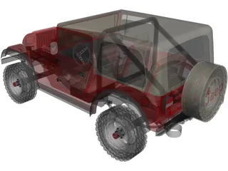 Jeep Wrangler Montata (1988) 3D Model preview