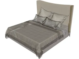 Baker Dane Upholstered Bed 3D Model preview