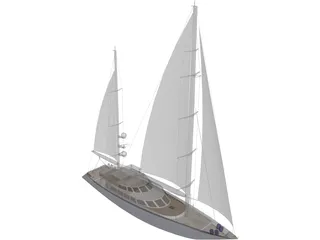 Sailboat 3D Model preview