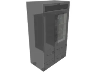Sub Zero 48 Fridge 3D Model preview