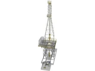 On-Shore Oil Rig 3D Model preview