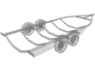 Boat Trailer 3D Model preview