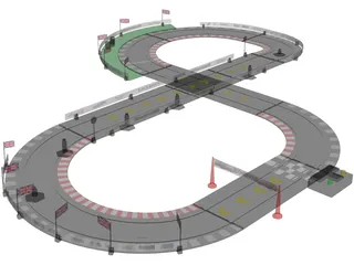 Racing Track 3D Model preview