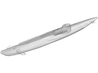 Submarine Aircraft Carrier U-820 3D Model preview