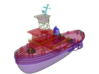Tug Boat 3D Model preview
