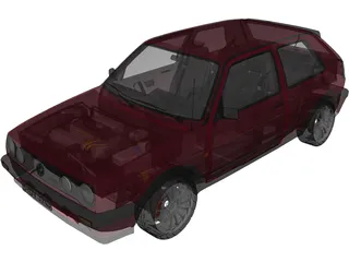 Volkswagen Golf Mk2 GTI Typ 19E (1989) 3D Model preview