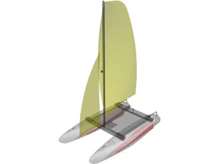 Small Catamaran 3D Model preview