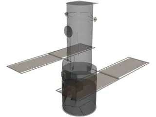 Hubble Space Telescope 3D Model preview