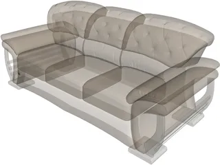 Fashion Multiplayer Sofa 3D Model preview