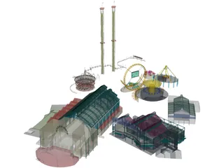 Amusement Park 3D Model preview