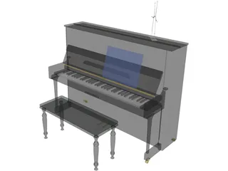 Piano 18th century 3D Model preview