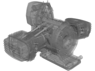 Dnepr Motorcycle Engine 3D Model preview