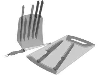 Quality Kitchen Knife 3D Model preview