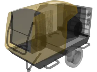 Mobile Air Compressor 3D Model preview