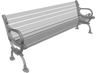 Street Bench 3D Model preview