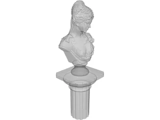 Woman Goddess Statue 3D Model preview