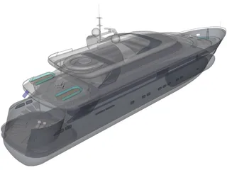 Superyacht 3D Model preview