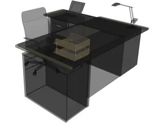 Full Desk Set 3D Model preview