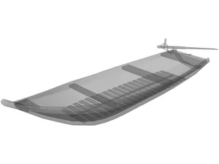 Wood Boat 3D Model preview
