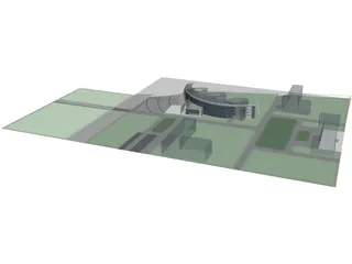 Round Building 3D Model preview