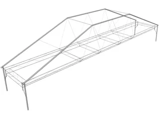 Fink Truss Bridge 3D Model preview