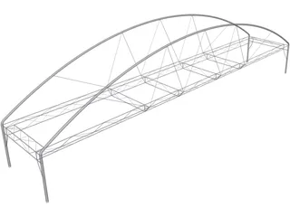 Arched Fink Truss Bridge 3D Model preview