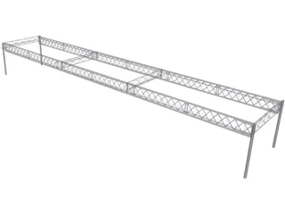 Truss Girder Bridge 3D Model preview