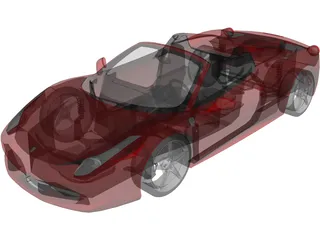 Ferarri 458 Spider (2012) 3D Model preview