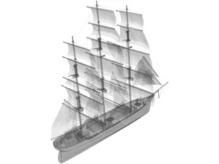 Bulk Carrier Cargo Vessel 3D Model preview