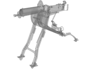 MG08 Machine Gun 3D Model preview