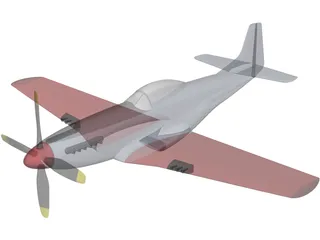 North American P-51 Mustang 3D Model preview