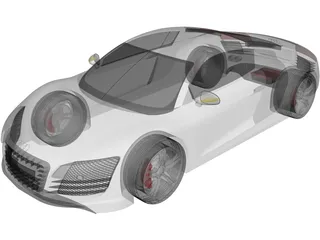 Audi R8 3D Model preview