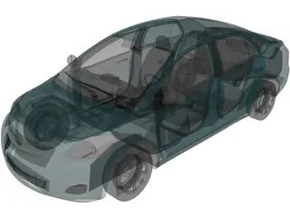 Toyota Yaris Sedan 3D Model preview
